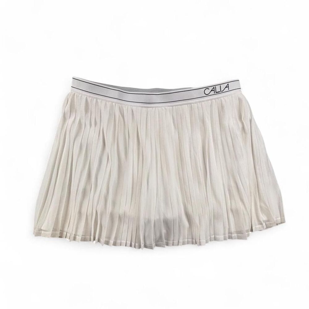 CALIA Pleated Tennis Skort Women’s XL White Built In Shorts NWT Athletic